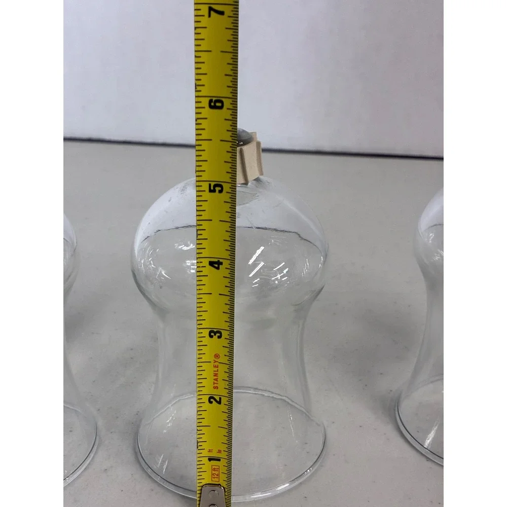 Set of 3 Clear Glass Hurricane Votive Peg Candle Holder Sconce Replacement Cups